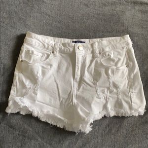 White denim shorts